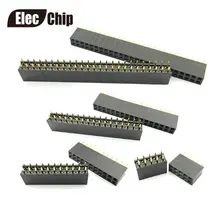 10 шт. 2,54 мм Двухрядные Женский 2~ 40P аварийное отсоединение PCB плата контакты Заголовок Разъем выносной 2*2/3/4/6/10/12/16/20/40Pin