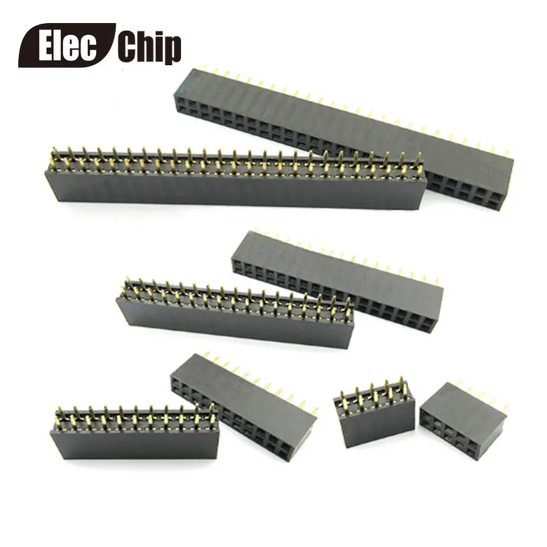 

10pcs 2.54mm Double Row Female 2~40P Breakaway PCB Board Pin Header socket Connector Pinheader 2*2/3/4/6/10/12/16/20/40Pin
