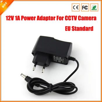 AC 100-240V DC 12V 1A EU Plug AC/DC Power adapter charger Power Adapter for CCTV Camera (2.1mm * 5.5mm)
