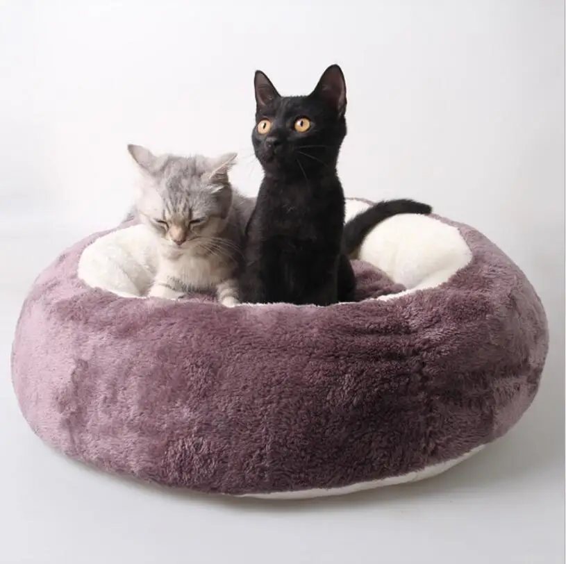 Winter Warm Cat Nesting Bed Snuggle Pet House Soft Anti Slip Bottom Outside Diameter 55CMin Cat