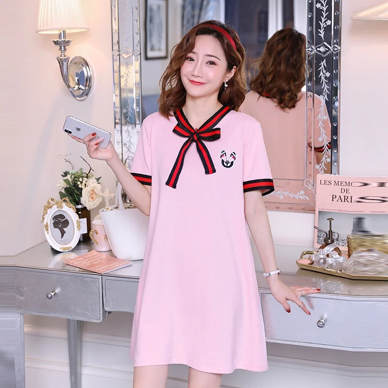 

Maternity dress summer new tide mother cotton summer butterfly butterfly dress Korean fashion pregnancy skirt