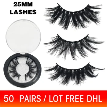 

50 Pairs Free DHL 25mm Lashes Dramatic Mink Lashes Soft Long 3D Mink Eyelashes Criss Full Volume Eye Lashes Makeup 26 Styles
