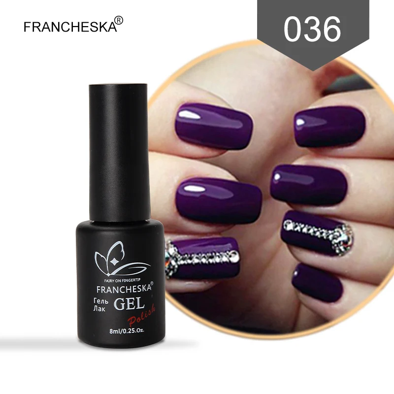 Francheska 8 мл УФ-гель для ногтей Цветной Гель-лак замачиваемый УФ светодиодный лак для ногтей Полупостоянный все для маникюра Гель-лак - Цвет: FR036
