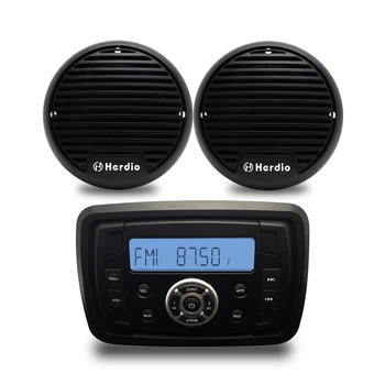 

4'' 2 Way Waterproof Speakers Marine Bluetooth Audio Radio FM AM MP3 Music Stereo Player For ATVUTV Car Outdoor Boat Accessories