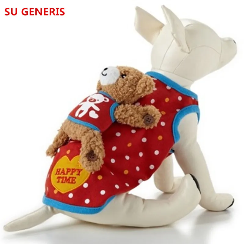 Dog coat Lovely toy bear vest detachable dog life vest dog clothes cat