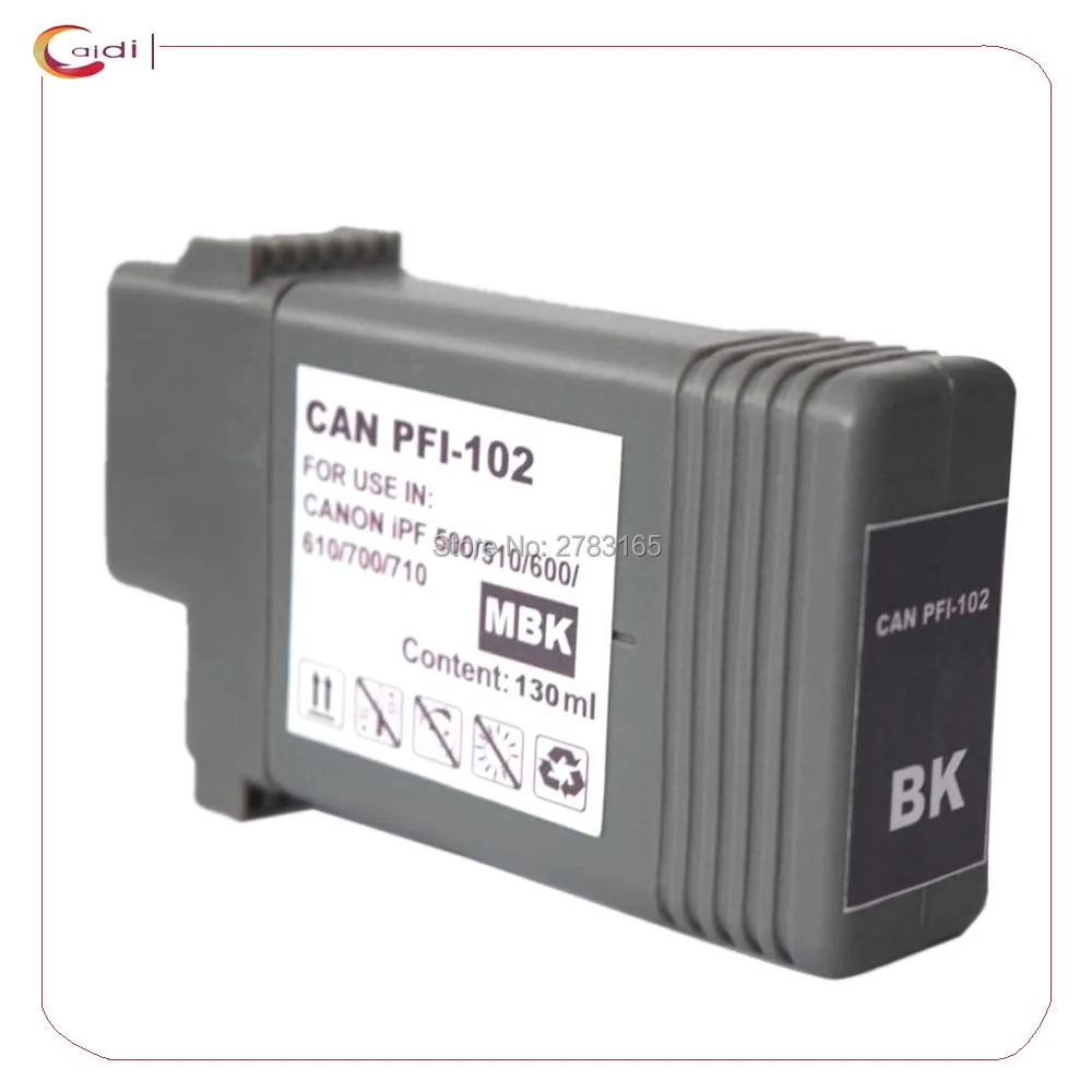 1 Matte Black 130ml Compatible ink cartridge PFI 102 ink for Canon IPF 700/710/720/765/760/650