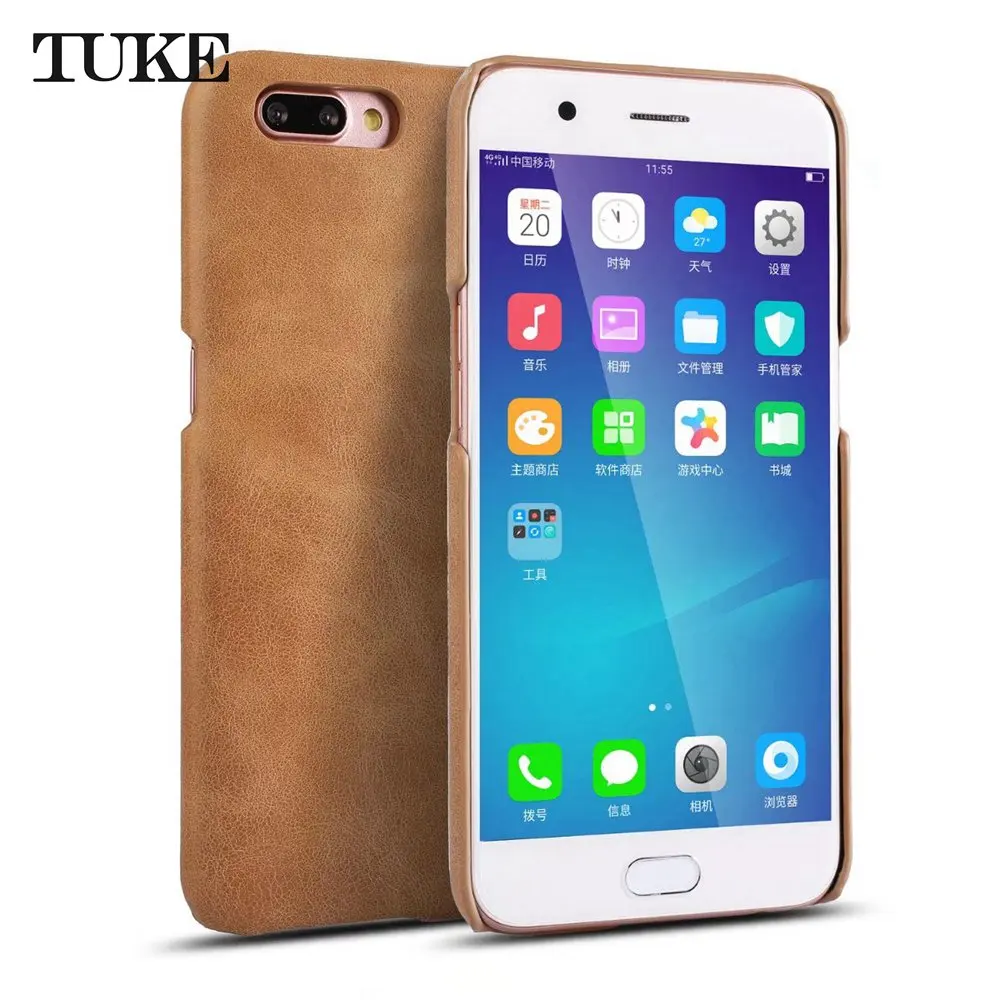 TUKE New Genuine Leather Case For OPPO R11 Plus Cover Phone Cases Coque 