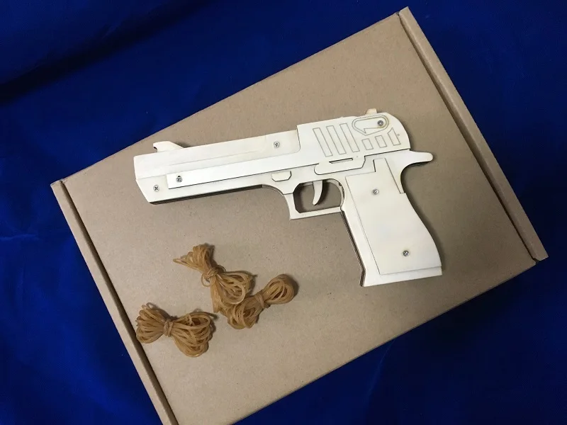 12 последовательных циклов DIY Деревянный пистолет с резиновой лентой может снимать 3D Творческий пазл детская спортивная игрушка для игр на открытом воздухе военный подарок