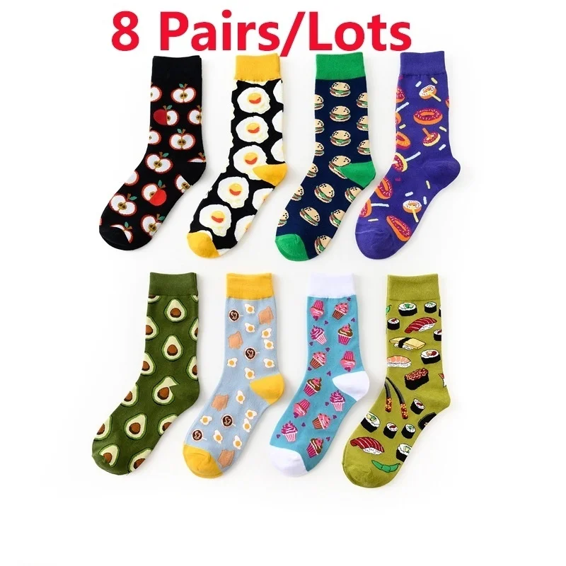 

8 Pairs/Lots Women Cotton Warm Socks Ladies Winter Fruit Prints Warm Adults Cotton Indoor Toe Socks Ankle Socks Women