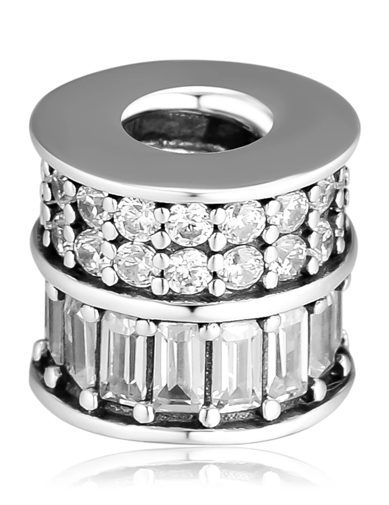 

Beads Shining Path 100% 925 Sterling Silver Clear Cz Charm Beads for Jewelry Making Fit Charms Bracelets DIY bijoux femme PCK109