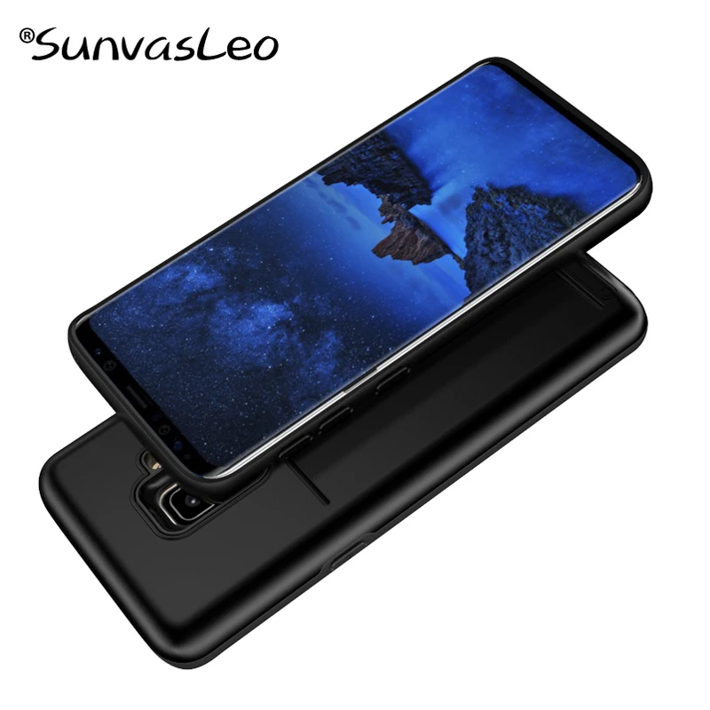 

For Samsung Galaxy S9 S9 Plus / S9+ Luxury Dual Hybrid Hard Case Back Cover Shockproof Rubber Case Card Pocket Phone Bag