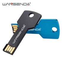 WANSENDA Metal KEY Shape USB Flash Drive Waterproof Pen Drive 4gb 8gb 16gb 32gb External Storage USB Memory Stick Thumbdrive