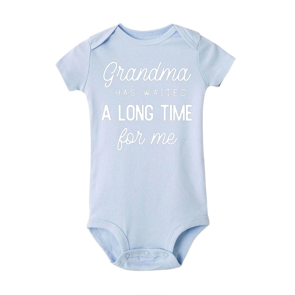 Grandma Waited A Long Time for Me Baby Girls Boys Jumpsuit Newborn Print Bodysuits Summer Kids Cute Clothes 0-24Months - Цвет: r633-SRPLB-