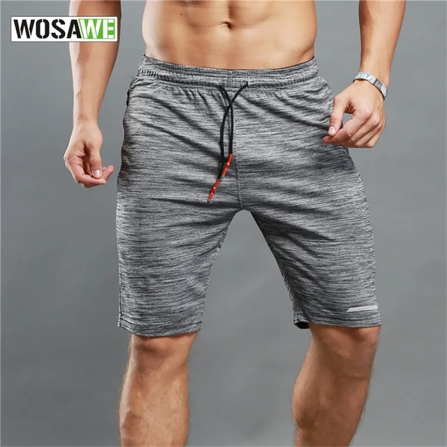 US $27.82 WOSAWE Men Elastic Waist Running Shorts Drawstring Waistband Cycling Training Jogging Workout GYM B