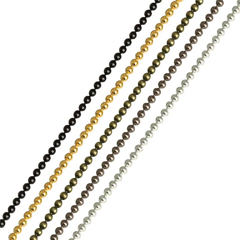 XINYAO-10m-lot-1-2-1-5-2-mm-Gold-Black-Color-Metal-Ball-Bead-Chains