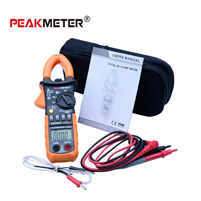 PEAKMETER PM2008B Профессиональный автоматический цифровой ac Амперметр зажим metro равный 4000 отсчетов