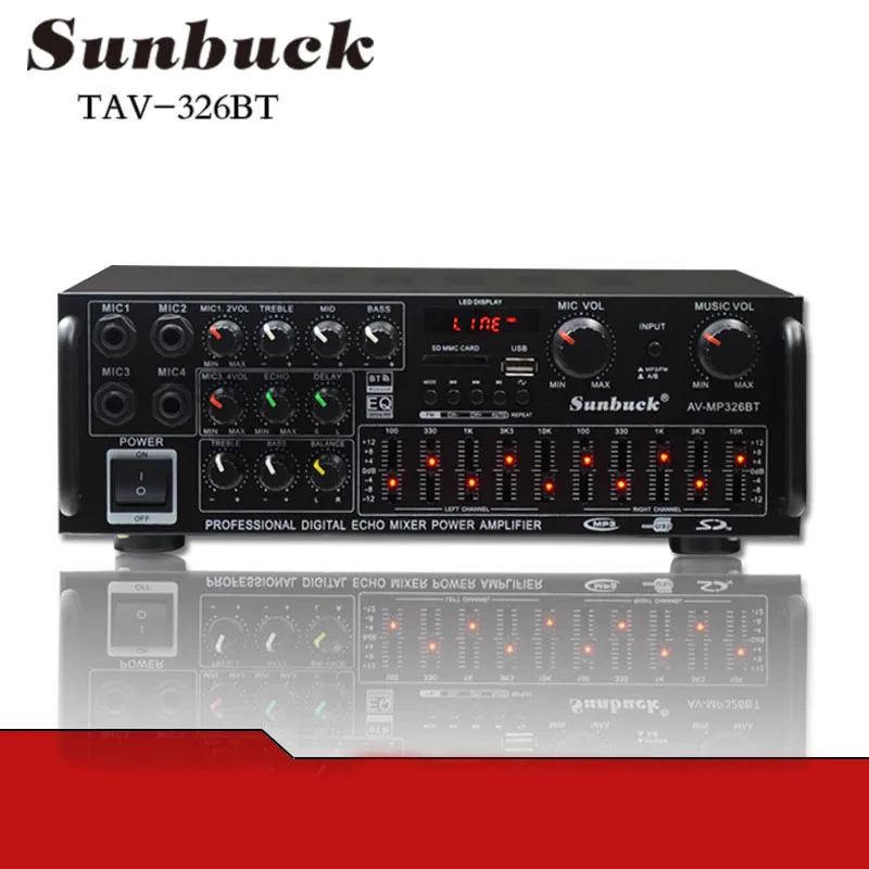 

Kaolanhon 12V 220V/110V 300W*2 high power Bluetooth amlifier AV-326BT home ampplifier EQ equalizer square dance car amplifier