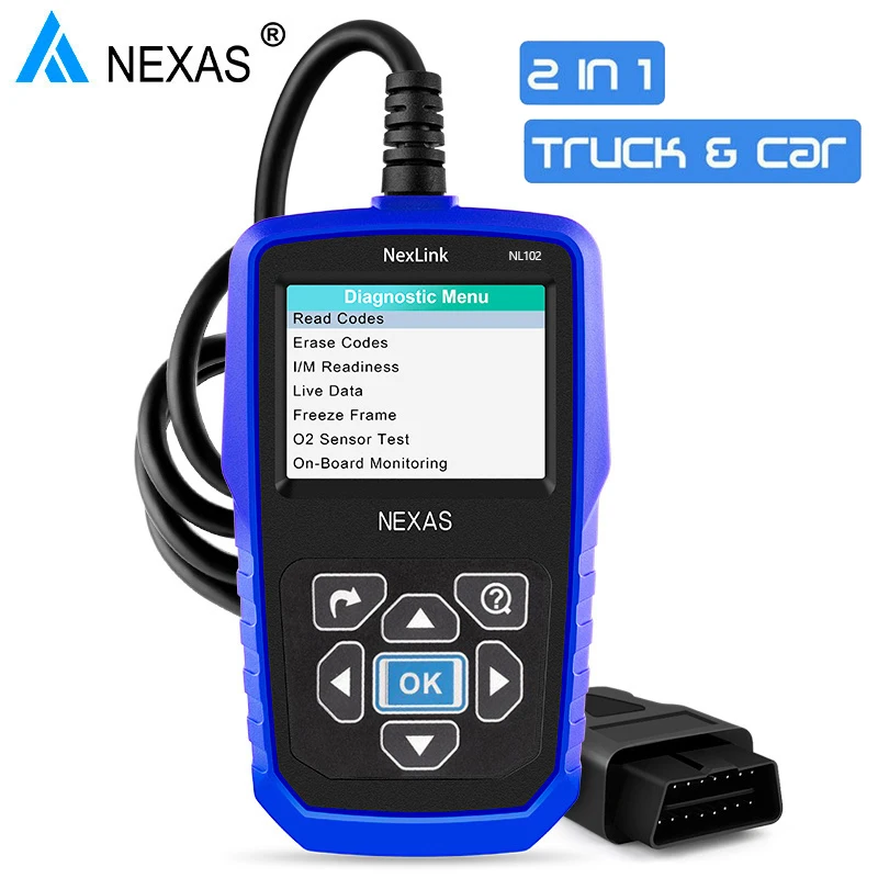 NEXAS NL102 сверхмощный сканер для грузовиков OBDII/EOBD/HDOBD сканер для грузовиков и автомобилей двигатель тормозной передачи диагностический инструмент