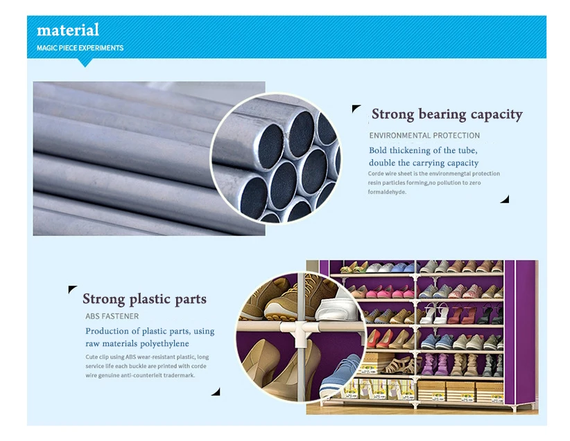 Нетканой ткани, по очень выгодной цене! современный шкаф для обуви с двойные ряды 7-Слои в собранном виде обувь стеллаж для хранения больших Ёмкость Экономия пространства для обуви