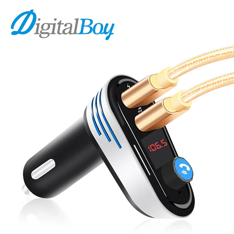 

Digitalboy Wireless Bluetooth Handsfree Dual USB Car Charging FM Transmitter Modulator DSP Auto Car Mp3 Player Support USB Music