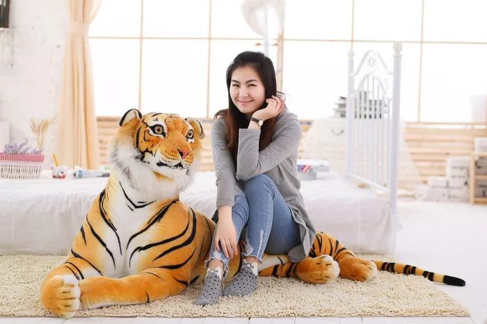 30-120 см большая леопардовая пантера плюшевые игрушки гигантский белый тигр Черная пантера мягкая плюшевая подушка животные куклы игрушки для детей