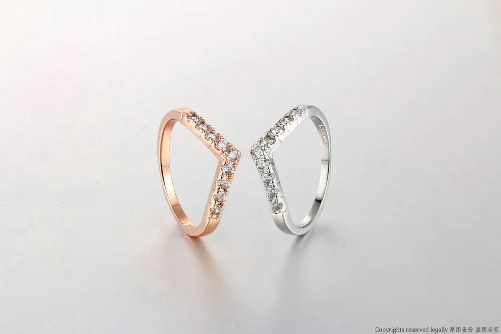 Двойная ярмарка Топ AAA+ кубический цирконий сердце кольца розовое/белое золото цвет модные украшения для женщин Свадьба горячая Распродажа DFR011