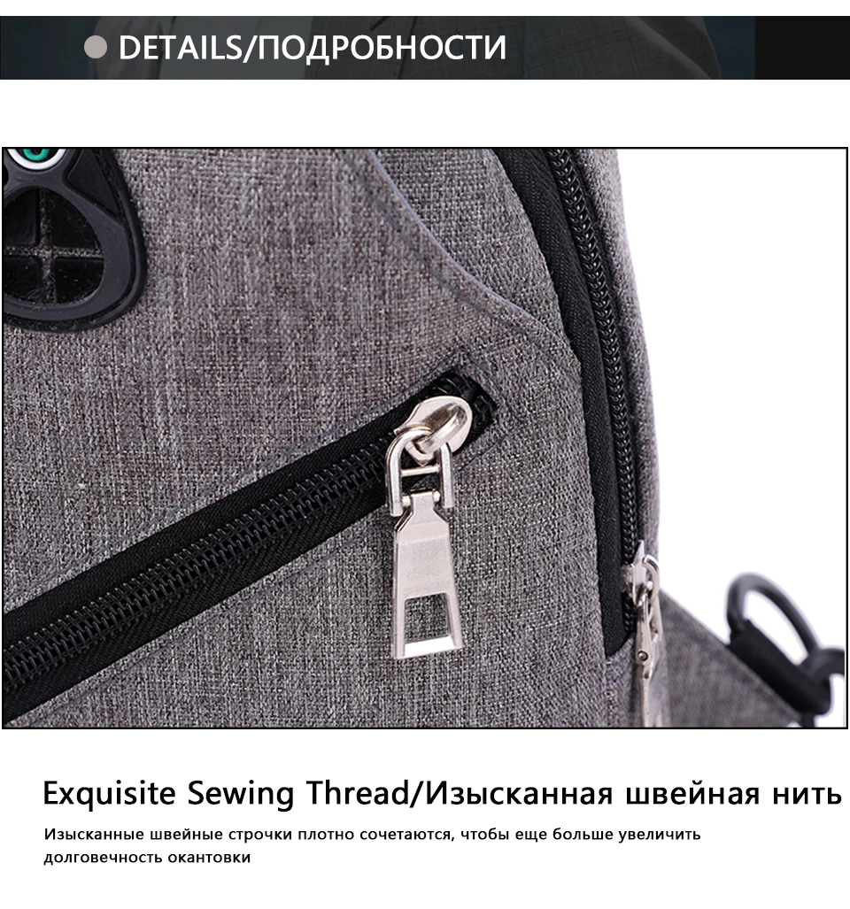 15 Male Sling Chest Pack Crossbody Bags for Men Messenger Bag Canvas USB Charging Men's Handbag Travel Single Shoulder Bags