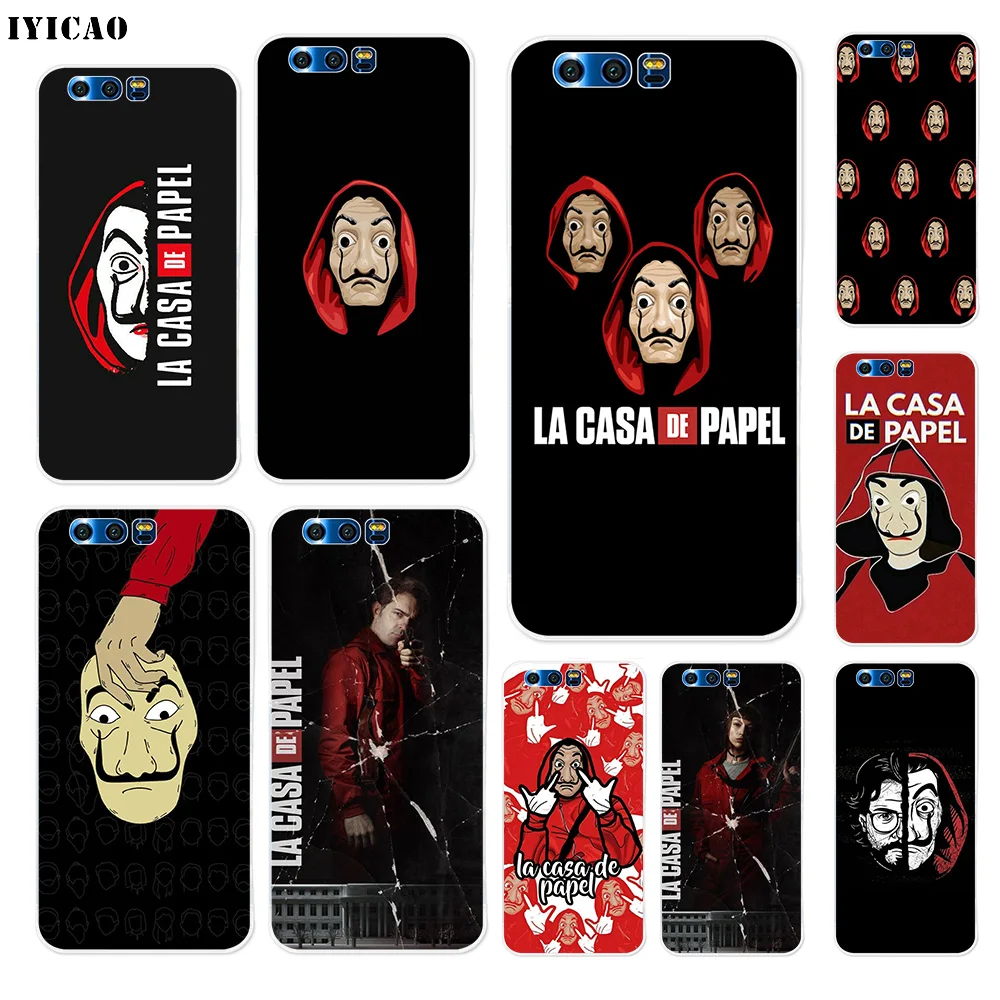 

IYICAO La Casa De Papel Soft Silicone Case for Huawei Y9 Y7 Y6 Prime 2018 Honor 8C 8X 8 9 10 Lite 7X 7C 6A 7A Pro Cover