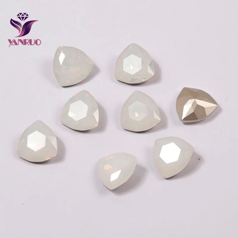 YANRUO 4706 триллиантные необычные стеклянные камни Сделай Сам стразы остроконечные украшения поделки бриллианты для одежды - Цвет: White Opal