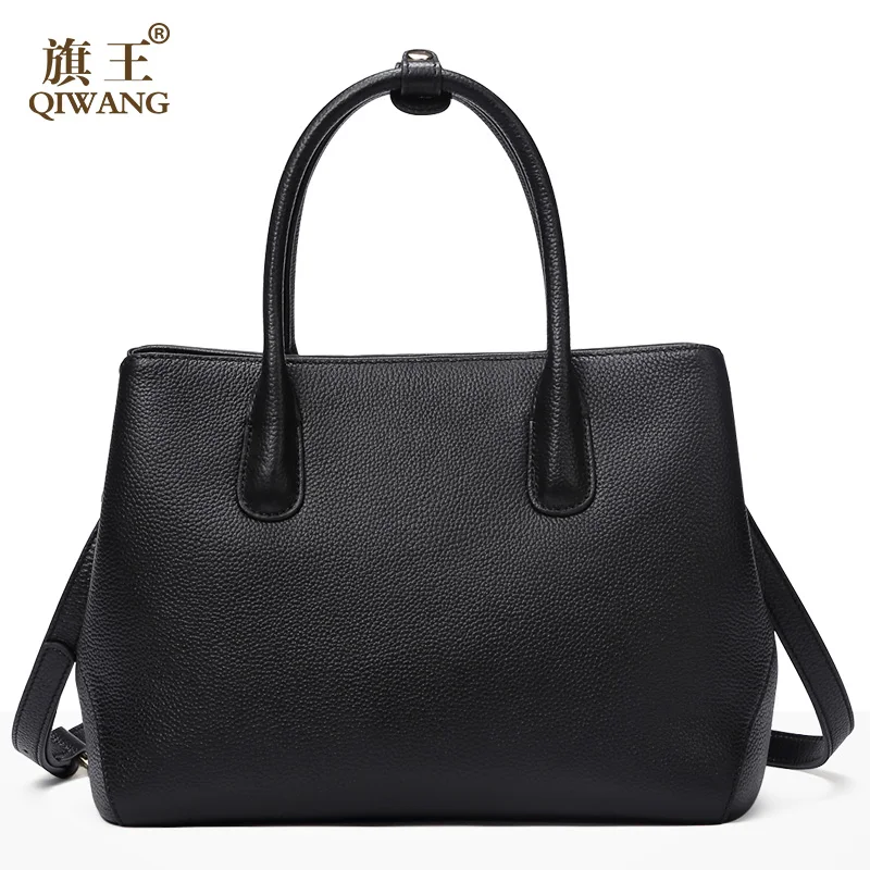

QIWANG European & American Style Women Leather Handbag Fashion Simple Ladies Cross Bag Designer High Quality Cowhide Bag Female