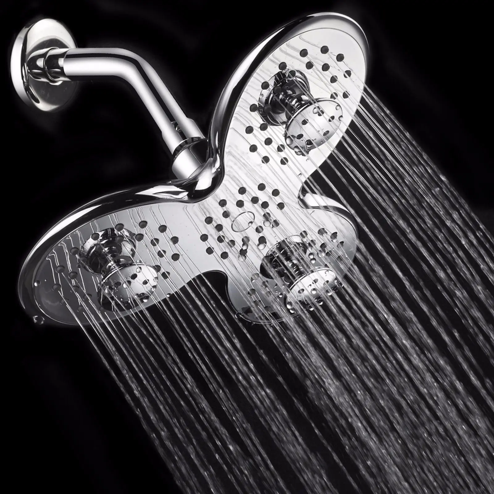 

9.5 Inches Silver Adjustable Pressure Supercharged High Power Rainfall Bathroom Chromium Plating Shower Heads