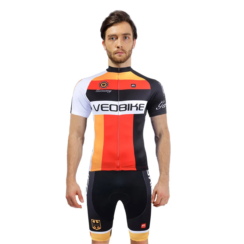 

LEOBAIKY Germany Pro Team 2018 Summer Men Cycling Jersey Set Short Sleeve Mountain Bike Clothing Mtb Bicycle Clothes Sport Wear