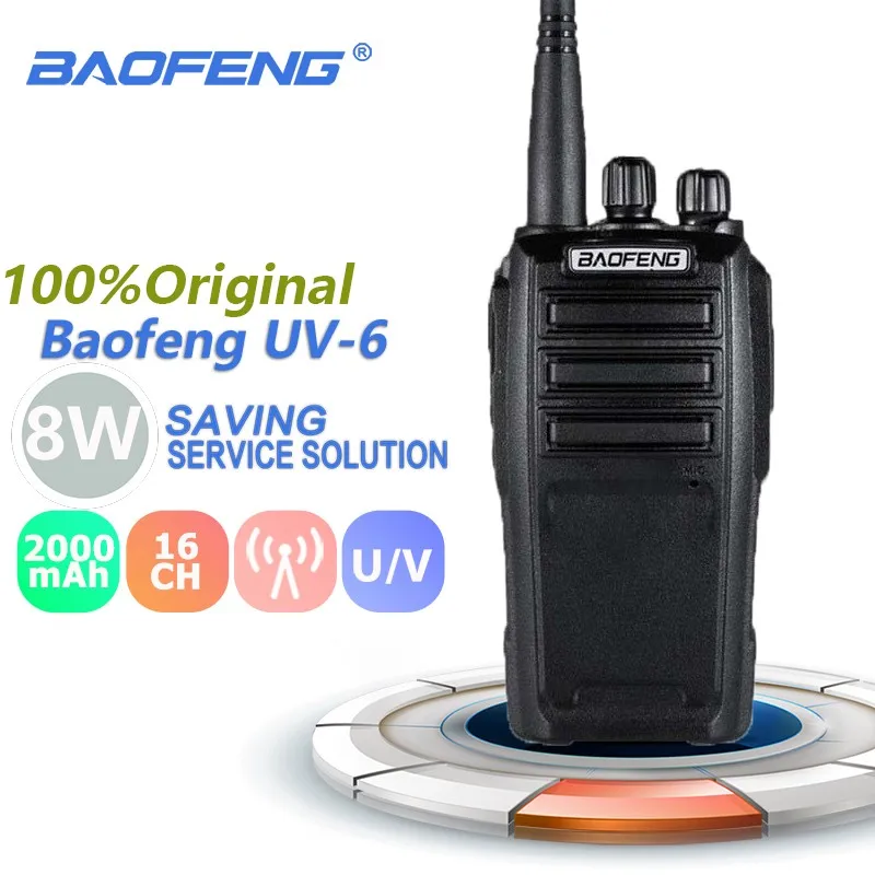 

Baofeng UV-6 Walkie Talkie 8W Ham Radio Comunicador UHF VHF Two Way Radio Station Long Range Hunting Radio Amador Hf Transceiver