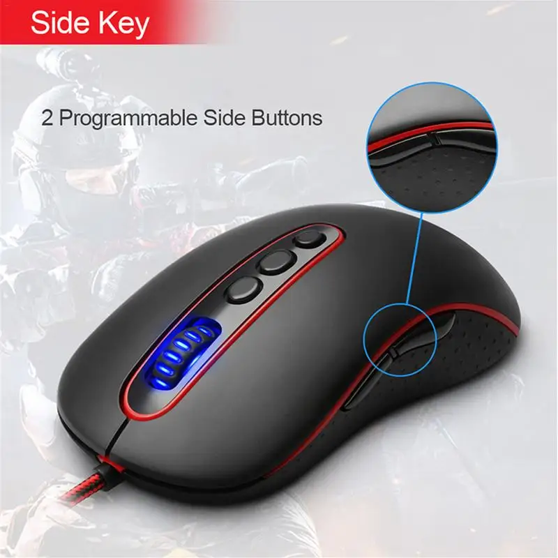 

11.11 Professional Wired Gaming Mouse 9 Button 4000DPI Rat LED Optical USB Computer Mouse Game Player Mouse Office Mouse