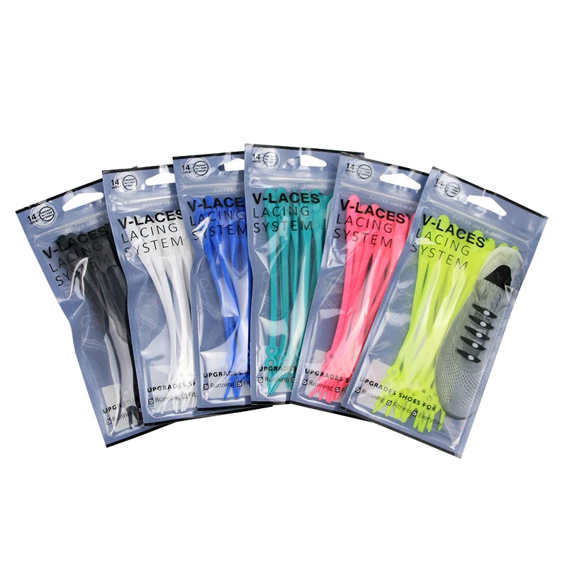 14pcs/pack Waterproof Rubber lazy Slip On Tieless shoelaces with unique design Shoes Accessories for running shoes