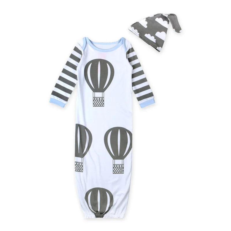 Одежда для малышей милые детские спальные мешки в полоску облако пижамы + шляпа новорожденных малышей sleepsack пижамы детские комплекты для