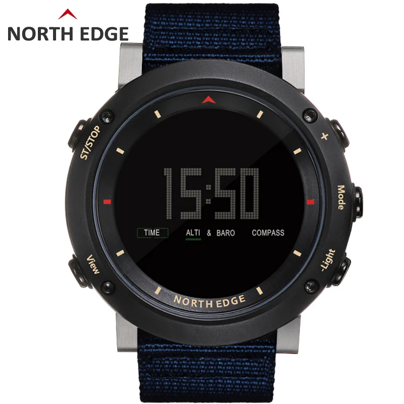 Мужские спортивные цифровые часы нейлоновые полосы Часы для бега водонепроницаемые 50 м спортивные часы для плавания альтиметр барометр компас мужские цветные - Цвет: 3