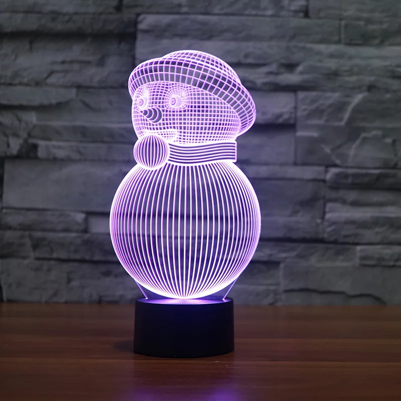 USB Plug Remote Control Desk Lamp Lovely Snowman Led Night Lamp Colorful Bedside Night Light Bedroo