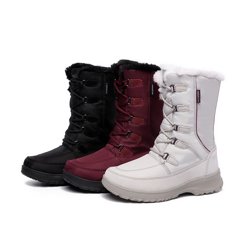 EXCARGO/женские ботинки; коллекция года; женская зимняя обувь; зимние ботинки; теплые зимние ботинки с Плюшевым Мехом; красные женские ботинки с нескользящей подошвой; 42