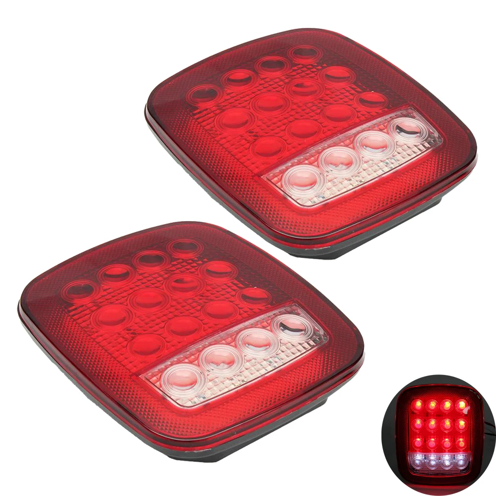 

1 Pair 16 LEDs Car Rear Taillights Stop Brake Lamp for Automobiles Truck Trailer Car Lights 12V Side Lamp