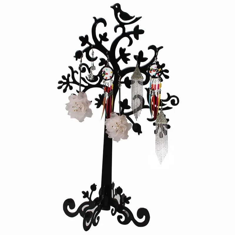 

Metal Jewelry Display Shelf Birds Earring Standing Rack Tree Shape Jewelry Organizer Shop Decoration Jewelry Holder
