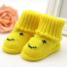 Warm Winter Soft Woolen Baby Shoes Infants Crochet Knit Fleece Warm Boots Toddler Girl Boy Wool Snow Crib Shoes Booties First