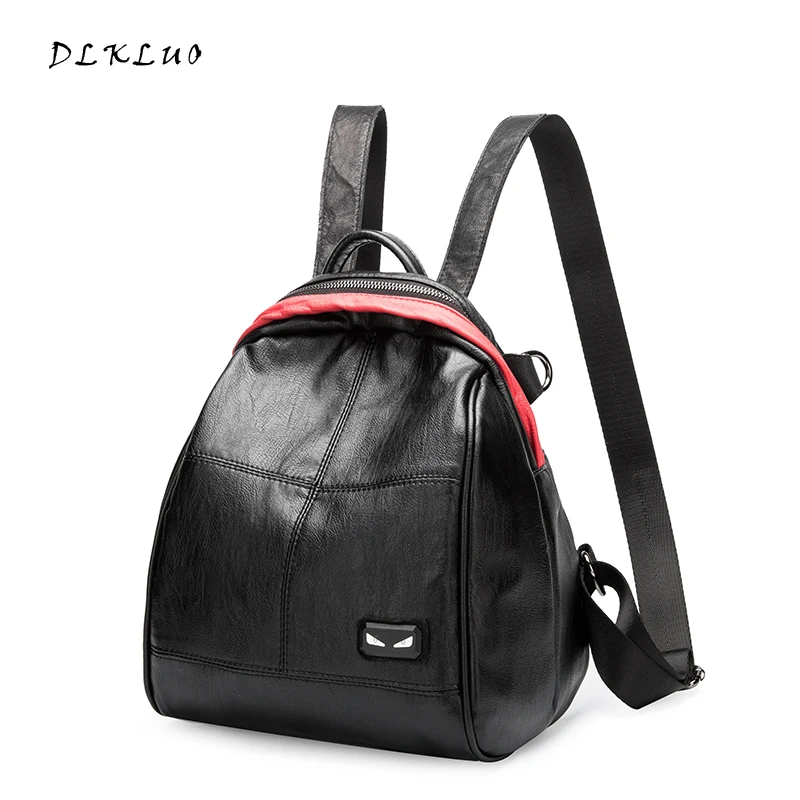 DLKLUO Women Backpack Fashion Genuine Leather backpack for teenage girls schoolbag characteristic small backpack Free Shipping