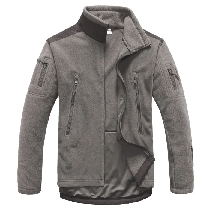 

Men's Windproof Stand-up Collar Warm Tactical Hunting Fleece Jacket with Zip Pockets