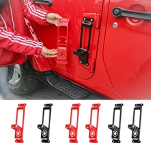 SHINEKA Solid Steel Car Door Steps Foot Plate Climbing Kit Door Hinge Foot Rest Pedal Peg for Jeep Wrangler JK JL 2007- 2018 SHINEKA Solid Steel Car Door Steps Foot Plate Climbing Kit Door Hinge Foot Rest Pedal Peg for Jeep Wrangler JK JL 2007- 2018