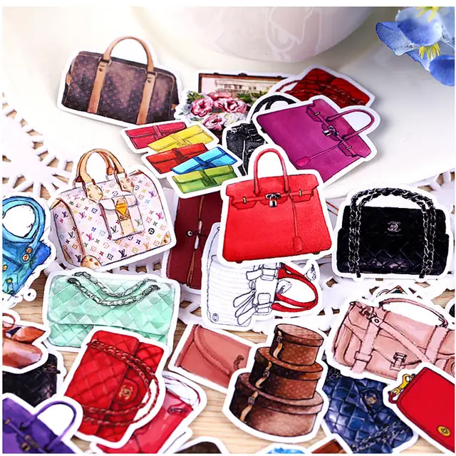 36pcs Creative Kawaii Self Made Women Handbags Cosmetic Beautiful Stickers Decorative Sticker Diy Craft Photo Als