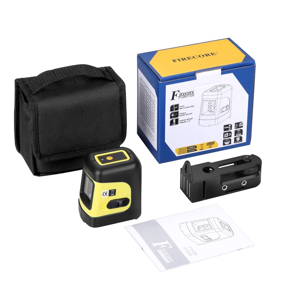 Ceny FIRECORE 2 linii czerwony zielony laser poziom samo poziomowania poziome i pionowe krzyż linia mini laser z uchwytem