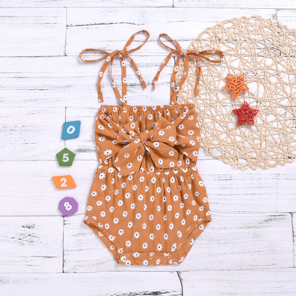 

Infant Girls Beachwear Newborn Baby Girl Strap Bowknot Floral Romper Polka Dot Jumpsuit Outfits Sunsuit
