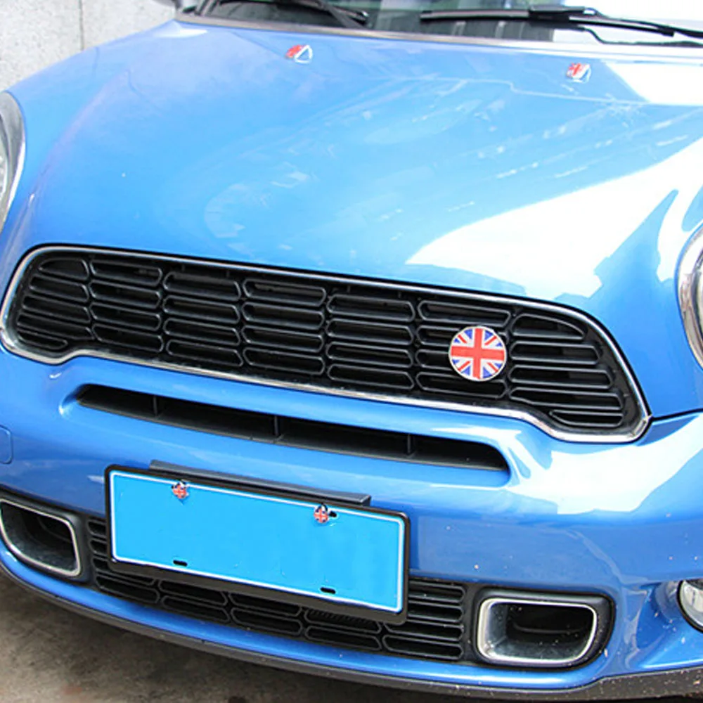 Placa de Metal Emblema de Metal Grelha para Todos os Mini Estilo do Carro Union Jack Emblema Adesivo Frontal Cooper R50 R55 R56 R60 R61 12 High Quality Automóveis e motos