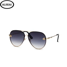 Gafas de sol de piloto de abeja 2019 de lujo gafas de sol de moda para mujer montura metálica gafas de marca Vintage de diseño masculino para hombre y mujer